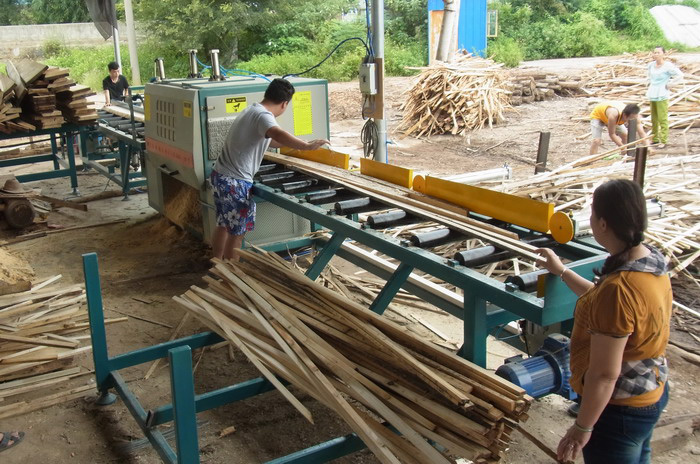 全自動方木多片鋸韶關(guān)客戶現(xiàn)場加工