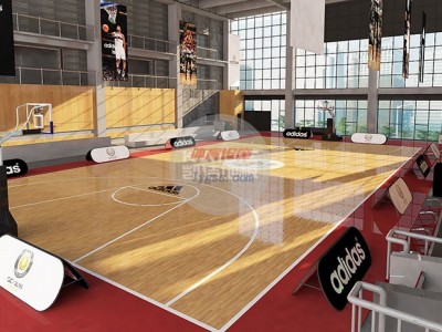 萊蕪市籃球?qū)嵞镜匕鍙S-運(yùn)動(dòng)場(chǎng)楓木地板-專業(yè)舞蹈學(xué)校用地板-- 斯泊丁（北京）體育股份有限公司