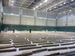 內蒙古自治區體育館籃球場運動木地板施工案例