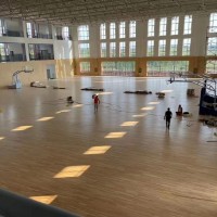 運動木地板籃球場館舞蹈教室羽毛球館防滑阻燃實木地板現貨
