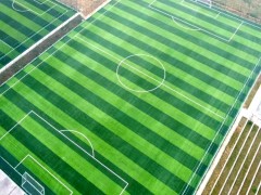 天津市中鐵三局免充砂足球場(chǎng)草皮施工案例