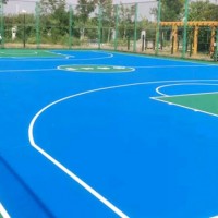 山東塑膠球場丙烯酸地坪漆籃球場硅pu面漆施工